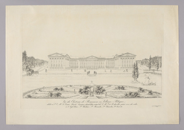 View of the palace in Romanów, by Gustav Friedrich Amalius Taubert (1755–1839), graphic print,