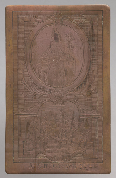 S. Erasmus (Saint Erasmus the Martyr). The copperplate depicts Saint Erasmus, Catholic and Orthodox
