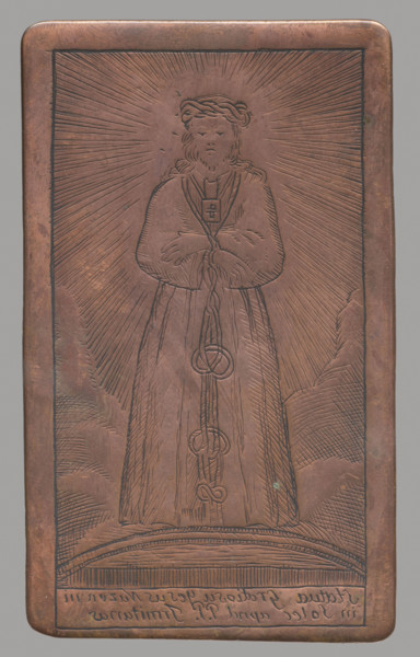 Recto: Image of the figure of Christ in the Trinitarian church in Solec in Warsaw; verso: