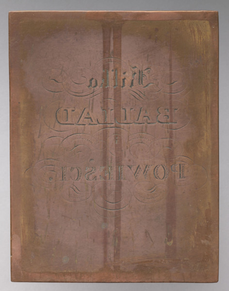 Frontispiece to Ignacy Bogdaszewski's book Several Ballads and Novels; graphic artist, Lohojsk;