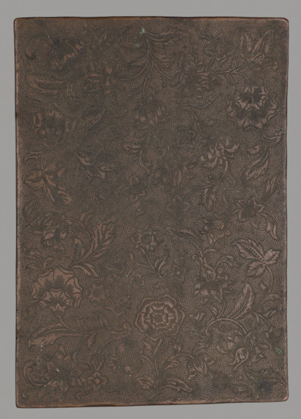 Floral ornament, graphic artist, perhaps a matrix for embossing leather, before 1850; matrix;