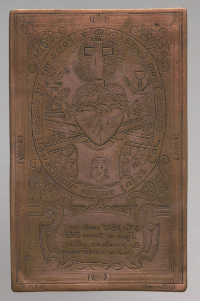 The Heart of Jesus surrounded by the Arma Christi, Piotrowski, Jan Onufry (fl. 1754–1765), graphic