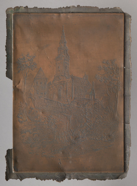 Church on a hill; artist: Pusch, Bronislaw (fl. ca. 1841–ca. 1878), graphic artist;