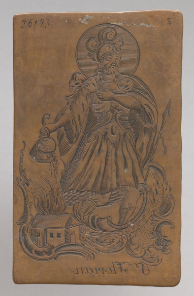 Recto: Saint John of Nepomuk; verso: Saint Florian. The author is probably Jan Maszewski