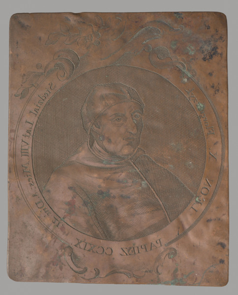 Portrait of Pope Leo X (Giovanni de' Medici, 1475–1521) in a circular (tondo) format decorated with