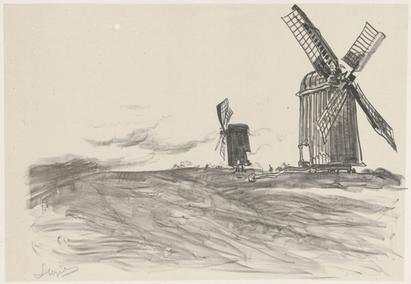 Two windmills, Wyczólkowski, Leon (1852-1936), graphic artist; Pruszynski, Aureliusz (1873-post