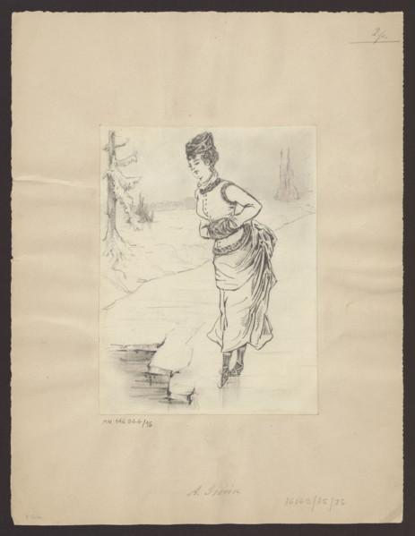 A Maid Hiding a Top Hat and Cane from Her Master, Alfred Grévin (1827–1892), draughtsman, genre