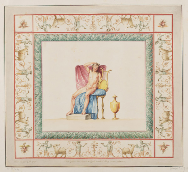 Vestigia delle Terme di Tito. Sordnino decoration in room 25, Carlone, Marco (1742–1796), graphic