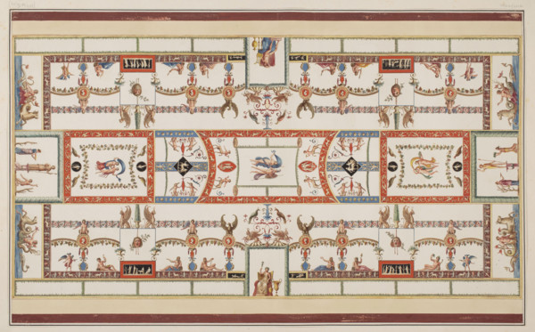 Tito's Vestigia delle Terme. Mars and Venus surprised by the gods. Quadro from the vault decoration