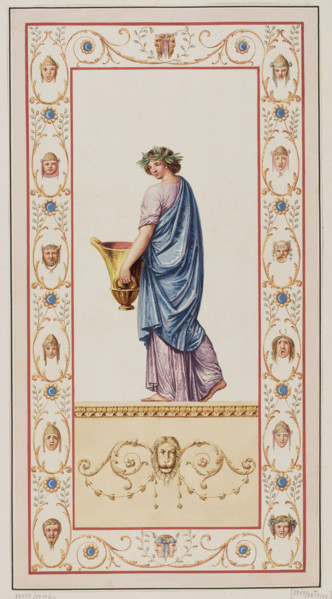 Vestigia delle Terme di Tito. Ganymede. Quadro from the wall decoration in room 15, Carlone, Marco