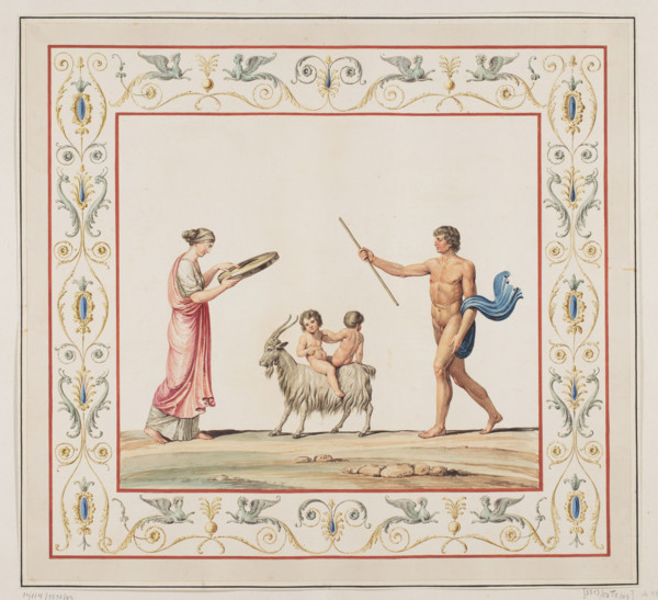 Vestigia delle Terme di Tito. Decoration of the vault called in fondo gensola, in room 29, Carlone,