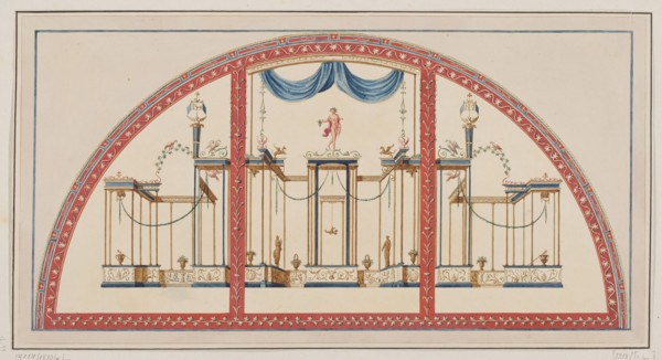 Vestigia delle Terme di Tito. Sordino decoration in room 29, Carlone, Marco (1742–1796), graphic