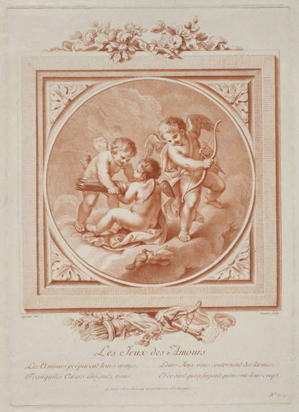 Les Jeux des Amours, composition in tondo. After Giovanni Battista Cipriani (1727–1785), drawing;