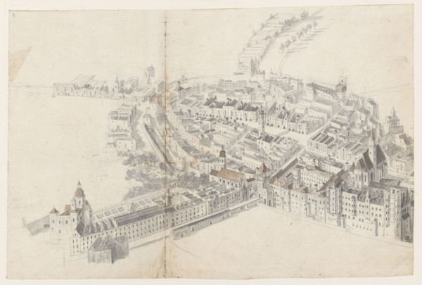 Innsbruck from a bird's eye view, Ouden Allen Folpert van (1635–1715); ca. 1690; drawing, height 31