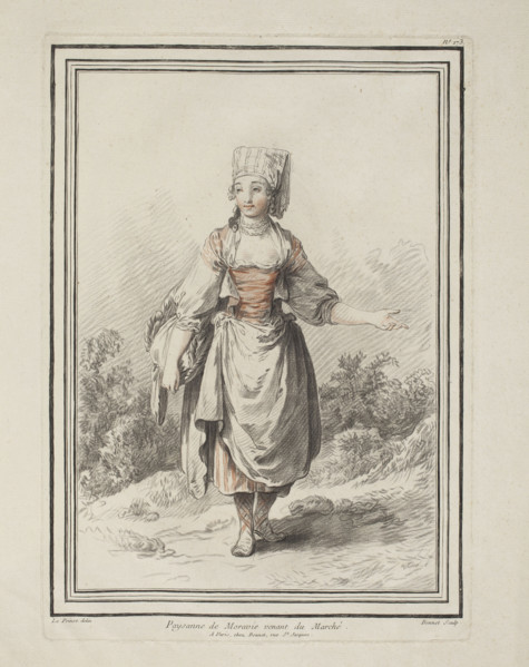 Paysanne de Moravie venant du Marché, Le Prince, Jean-Baptiste (1734–1781), draughtsman; Bonnet,