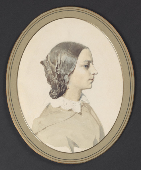 Portrait of a Lady, Gerson, Wojciech (1831–1901), painter; female portrait; ca. 1895; watercolor
