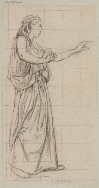 Woman with Outstretched Hands; Hans Thoma (1839–1924); draughtsman; dance; dancers; sketches for