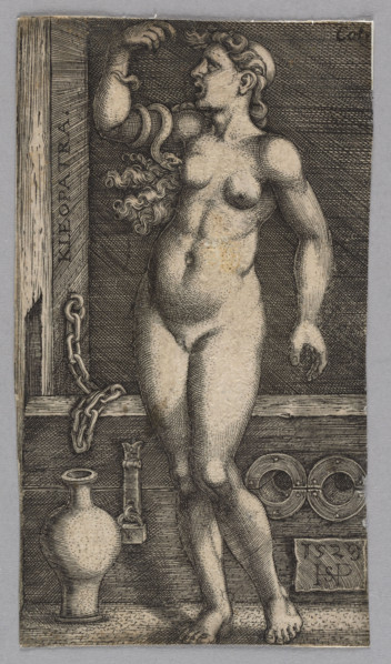 Standing Cleopatra, Beham, Sebald (1500–1550), graphic artist; Cleopatra VII (Queen of Egypt; 51–30