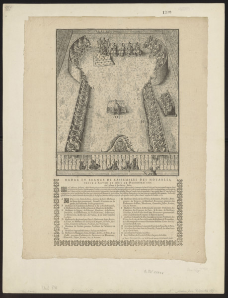 Assembly of Notables in Rouen in 1617, Ziarnko, Jan (1575–1630), draughtsman; Le Clerc, Jean