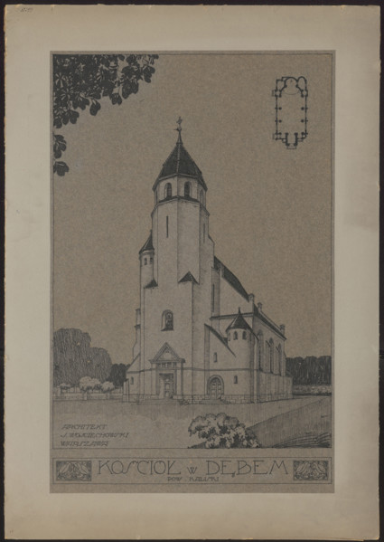 Debe (Dembe). Parish Church of the Blessed Virgin Mary. General view, bottom plan; Wojciechowski,