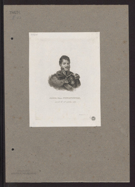 Portrait of Prince Józef Poniatowski; graphic print; subject: Poniatowski, Józef Antoni
