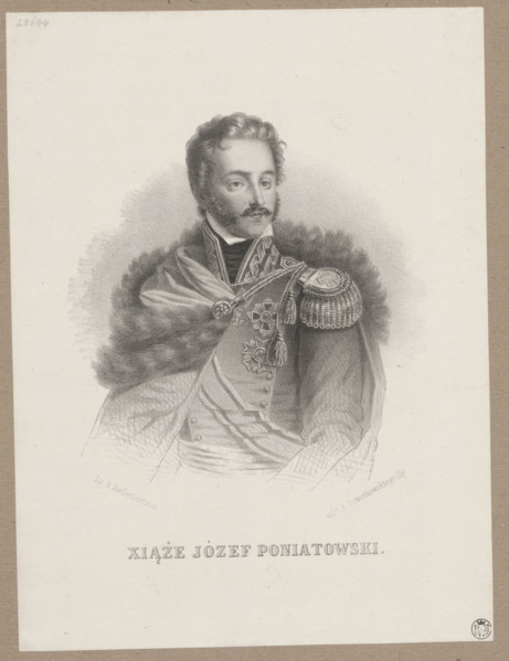 Portrait of Prince Józef Poniatowski; lithograph by Adam Dzwonkowski (Warsaw; lithographic