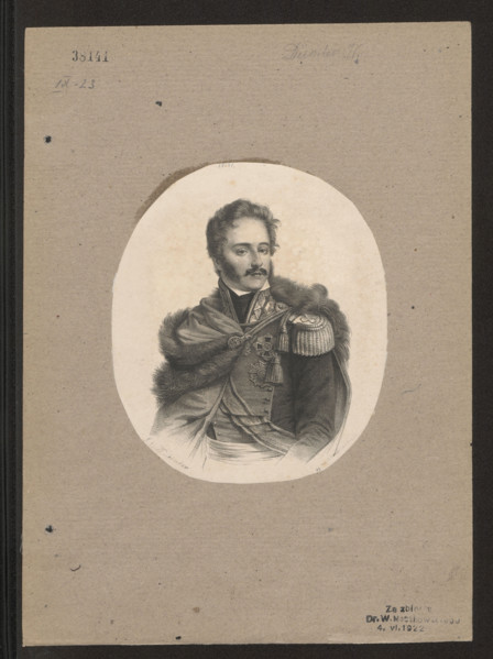 Portrait of Prince Józef Poniatowski; lithograph by Wladyslaw Dümler (fl. 1860–1868), lithographic