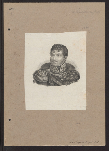 Portrait of Prince Józef Poniatowski; lithograph by Józef Kosminski (Warsaw; lithographic workshop;