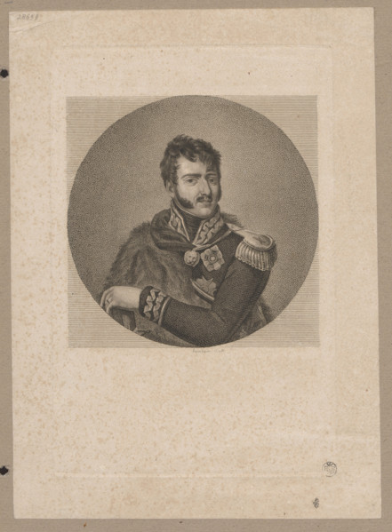 Portrait of Prince Józef Poniatowski; artists: Justine Lesuire (fl. ca. 1810) and Bourdain (fl.