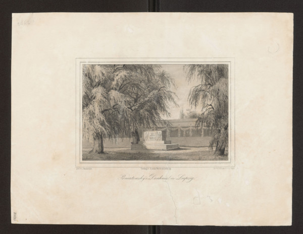 Monument erected to Prince Józef Poniatowski in Leipzig; lithograph by Fritzsche, J. G.; Carl