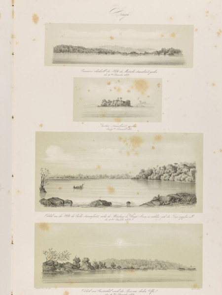 Xingu; 1) Waterfall above Martinho's hut looking downstream, December 9, 1842; 2) Puinteua looking
