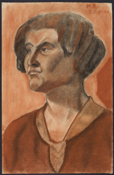Portrait of a Woman (Rembowska, Hanna, 1912–1947), portrait study made during studies at the Warsaw