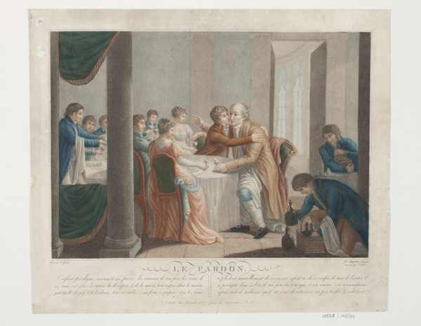 Le pardon, from the series The Story of the Prodigal Son; Duthé, J. (1788–1869); Augustin Legrand
