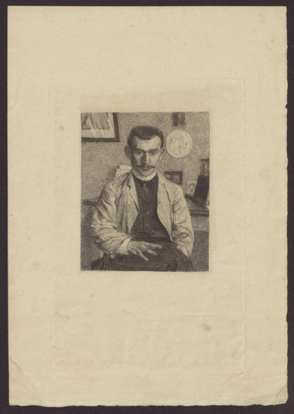 Jasinski en veste bleu, Vallotton, Félix (1865–1925), graphic artist, France; dedication to