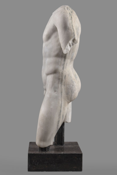 Torso of a Man in the Type of Apollo Omphalos, Roman workshop, restitution, Apollo (mythology),