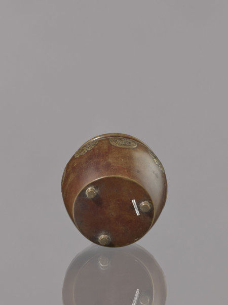 Bowl, bronze; Japanese; floral ornament; Meiji period (1868–1912), early 20th century; vessel;
