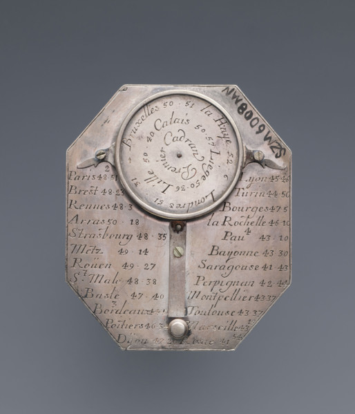 Pocket sundial with compass, Butterfield, Michael (1635-1724); octagonal astronomical measuring