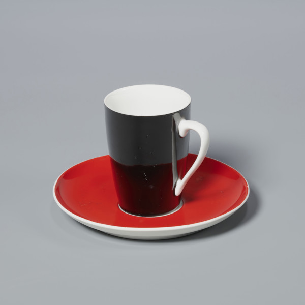 Cup and saucer from the 'Goplana' coffee set; Cmielów Porcelain and Ceramic Products Factory