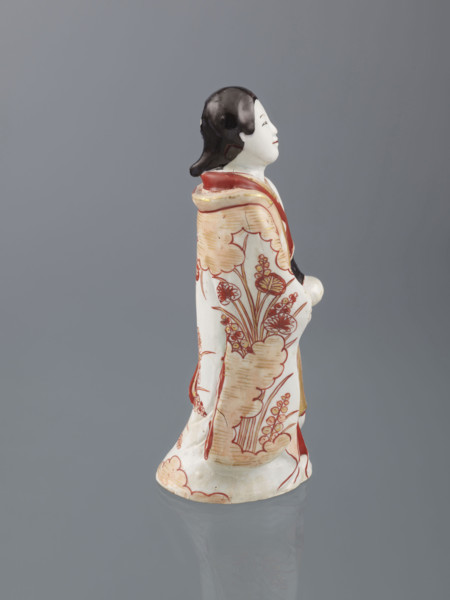 Beauty (bijin), Japanese, Edo period (1603–1868), 19th century; imari porcelain figurine of a woman