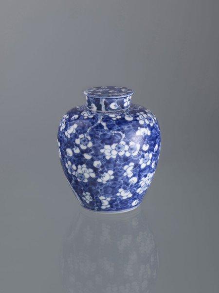 Ginger vessel with lid; Chinese; Qing dynasty (1644–1911); spice vessel; decorative vessel; cracked