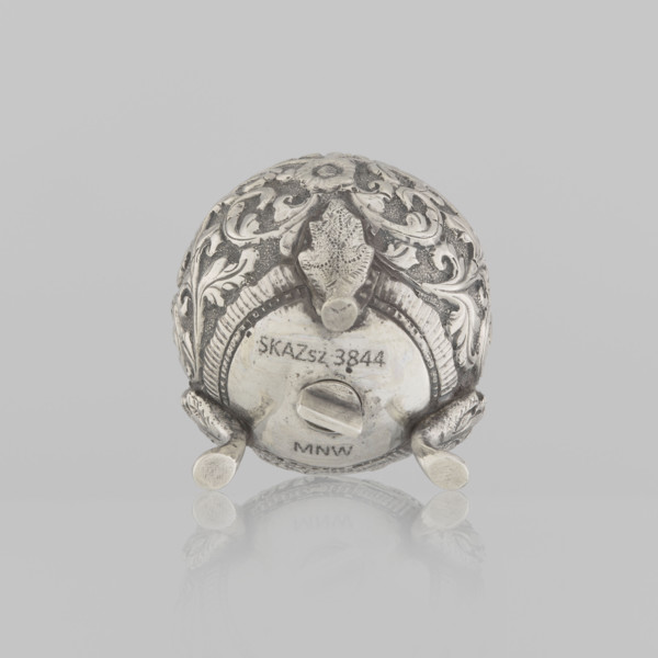 Salt cellar; Indian; plant tendril and floral motifs; salt and spice vessel; plant ornament; 19th