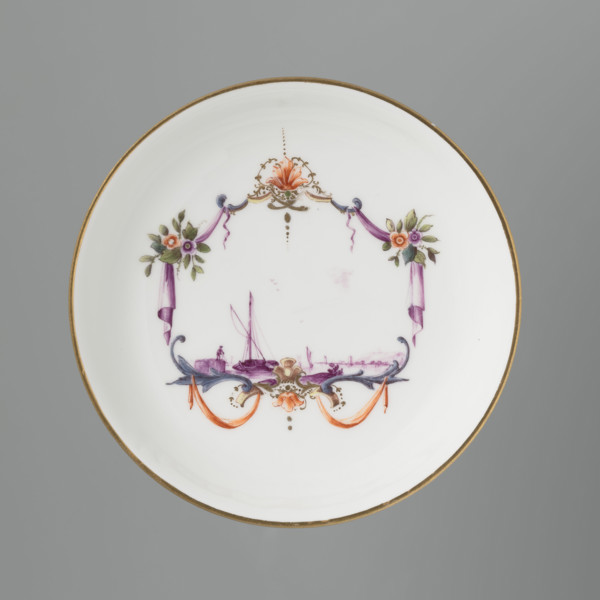Bowl saucer, Koenigliche Porzellain Fabrique, Meissen (1710–1763), manufacturer; ca. 1750; Meissen;