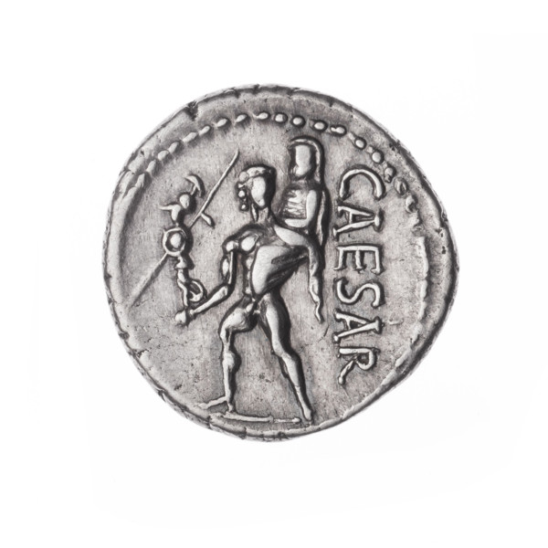 Denarius, Julius Caesar (100–44 BC; Roman dictator 49–44 BC), publisher. Obverse: Head of Venus