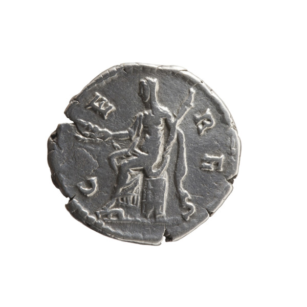 Denarius of Faustina the Younger (ca. 130–176), issuer Marcus Aurelius (121–180). Obverse: Bust of