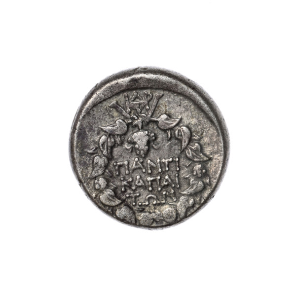 didrachma, Pantikapaion, wreaths, grapes, head of Dionysus (iconographic), monograms, Black Sea