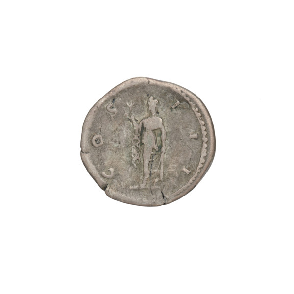 Denarius of Hadrian (76–138; Roman emperor 117–138). Obverse: head of Hadrian in laurel wreath