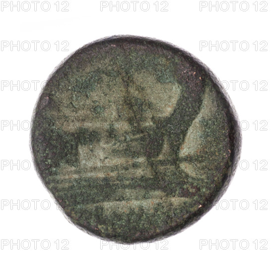 Obv. Head of Janus in laurel wreath; above value sign I. Continuous border. Rev. Ship's prow right;