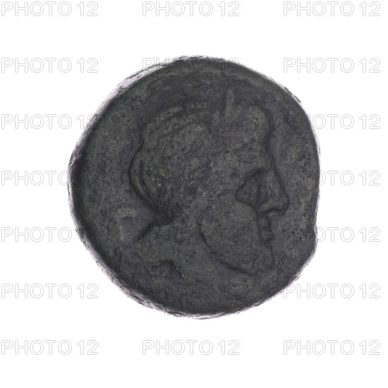 Obv. Head of Saturn in laurel wreath facing right; behind it value mark S. Rev. Ship's prow facing