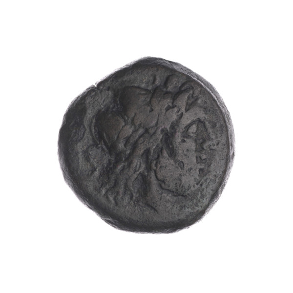 Obv. Head of Saturn in laurel wreath in right; behind it value mark S. Rev. Ship's prow in right;