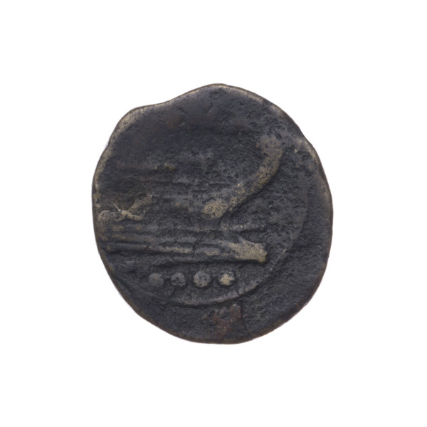 triens; ship's prow (iconographic); head of Minerva (iconographic); Minerva (mythological);